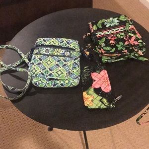 2 vera Bradley hipster bags plus a change pouch